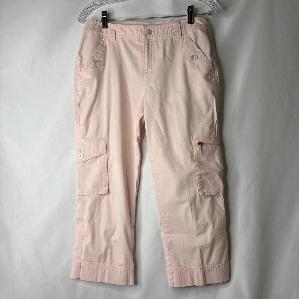 Lauren Ralph Lauren Women Size 2 Capri Pants Light Blush Pink Cotton Cargo Crop
